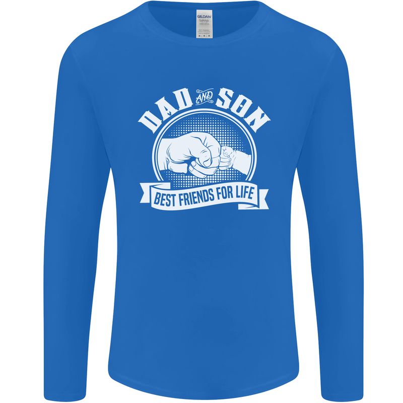 Dad & Son Best Friends for Life Mens Long Sleeve T-Shirt Royal Blue