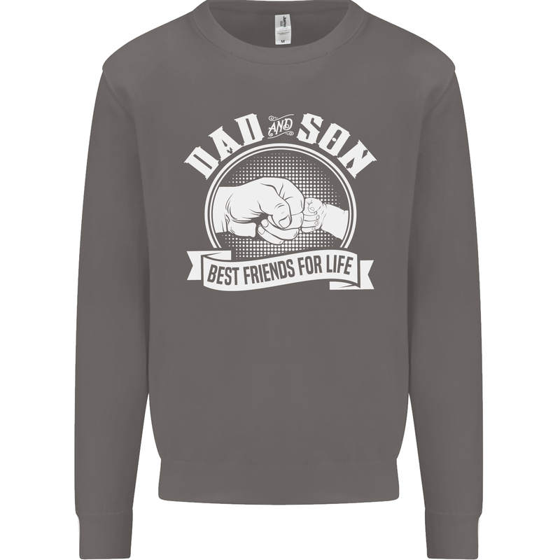 Dad & Son Best Friends for Life Mens Sweatshirt Jumper Charcoal