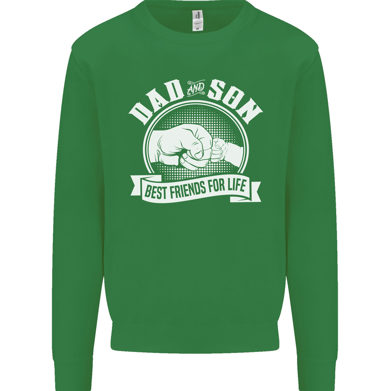 Dad & Son Best Friends for Life Mens Sweatshirt Jumper Irish Green