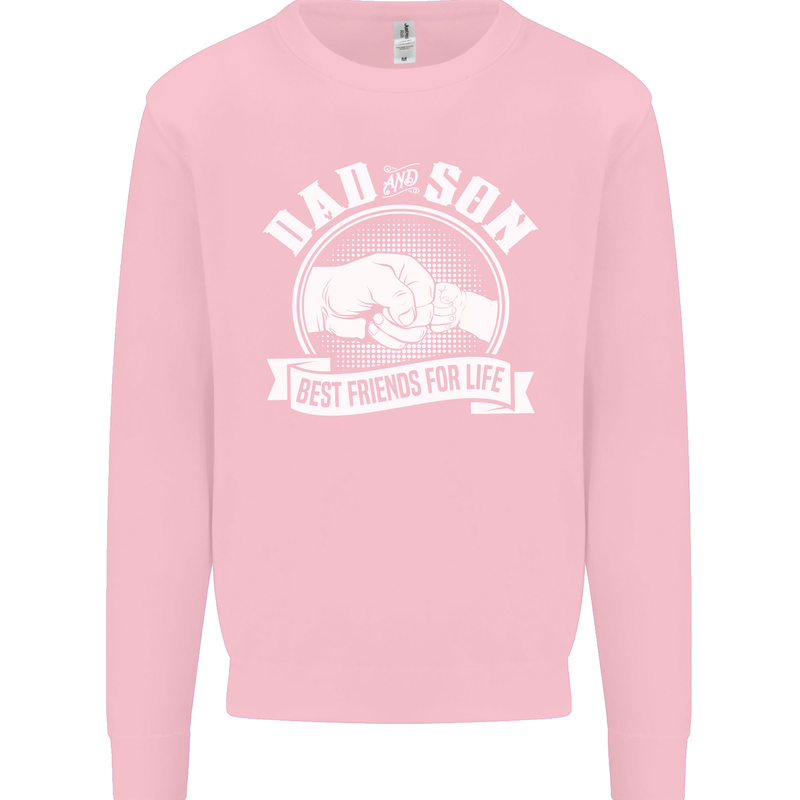 Dad & Son Best Friends for Life Mens Sweatshirt Jumper Light Pink