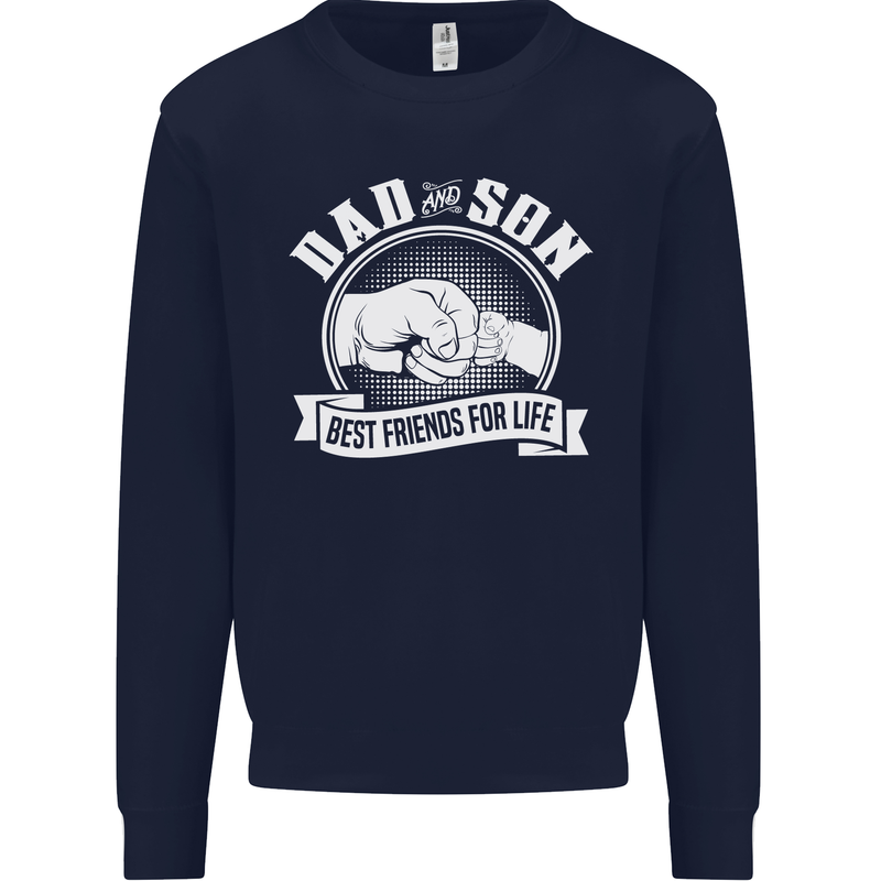 Dad & Son Best Friends for Life Mens Sweatshirt Jumper Navy Blue