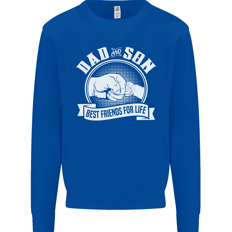 Dad & Son Best Friends for Life Mens Sweatshirt Jumper Royal Blue