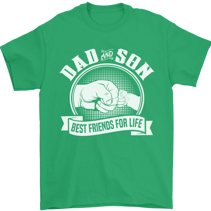 Dad & Son Best Friends for Life Mens T-Shirt Cotton Gildan Irish Green
