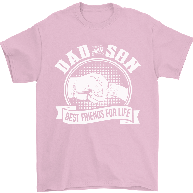 Dad & Son Best Friends for Life Mens T-Shirt Cotton Gildan Light Pink