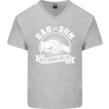 Dad & Son Best Friends for Life Mens V-Neck Cotton T-Shirt Sports Grey