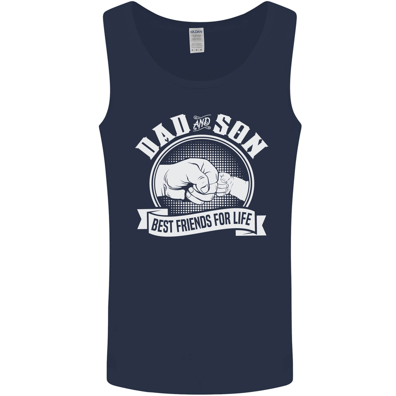 Dad & Son Best Friends for Life Mens Vest Tank Top Navy Blue