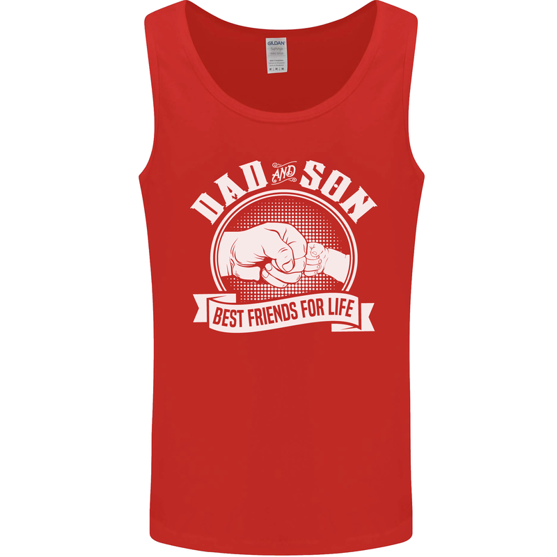 Dad & Son Best Friends for Life Mens Vest Tank Top Red