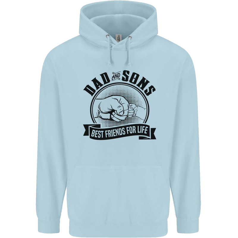 Dad & Sons Best Friends Father's Day Childrens Kids Hoodie Light Blue