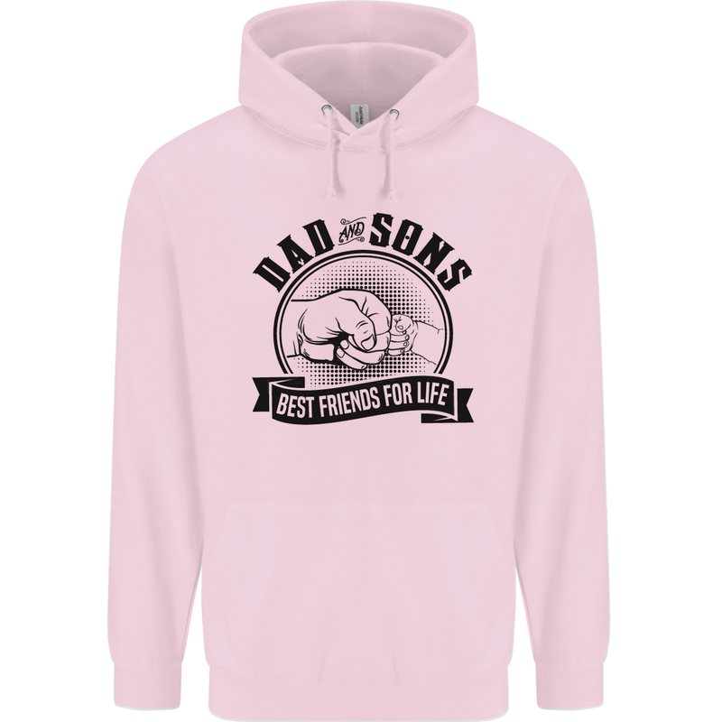 Dad & Sons Best Friends Father's Day Childrens Kids Hoodie Light Pink