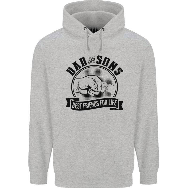 Dad & Sons Best Friends Father's Day Childrens Kids Hoodie Sports Grey