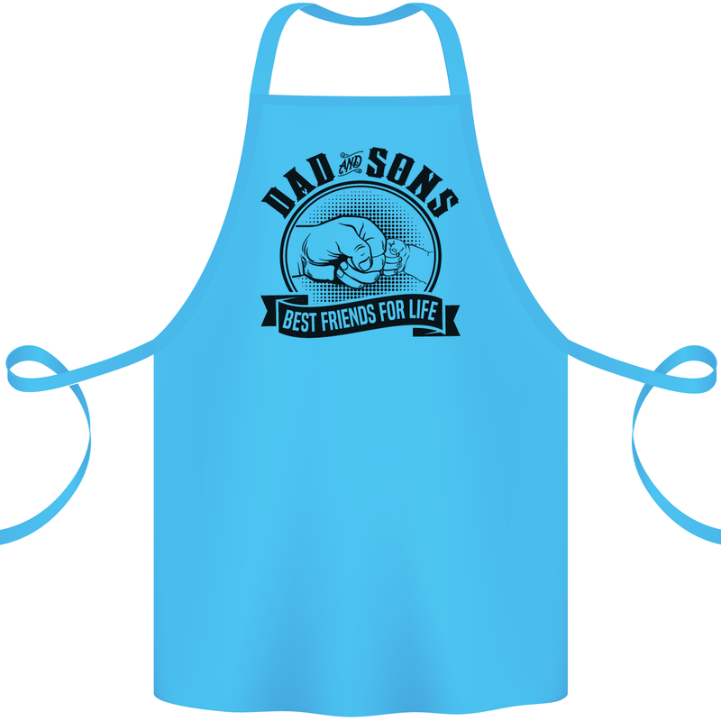 Dad & Sons Best Friends Father's Day Cotton Apron 100% Organic Turquoise