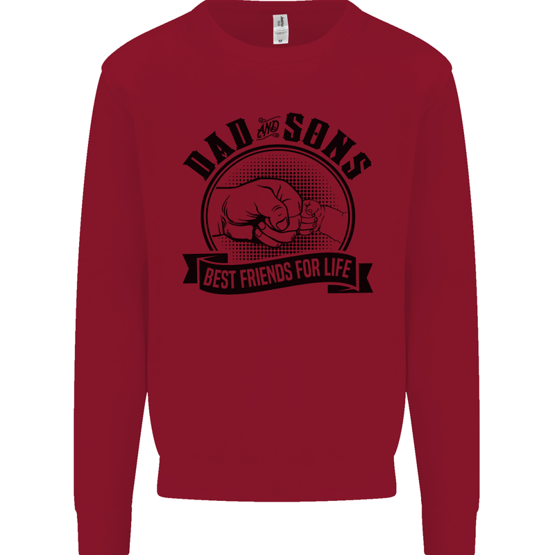 Dad & Sons Best Friends Father's Day Kids Sweatshirt Jumper Red