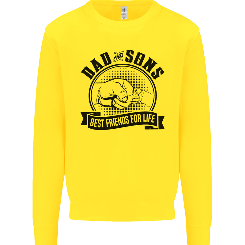 Dad & Sons Best Friends Father's Day Kids Sweatshirt Jumper Yellow
