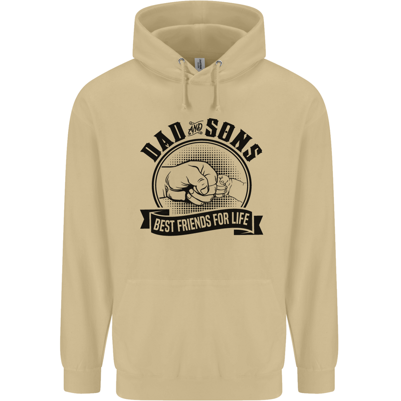 Dad & Sons Best Friends Father's Day Mens 80% Cotton Hoodie Sand