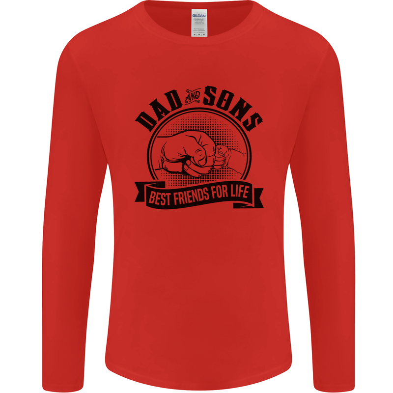 Dad & Sons Best Friends Father's Day Mens Long Sleeve T-Shirt Red