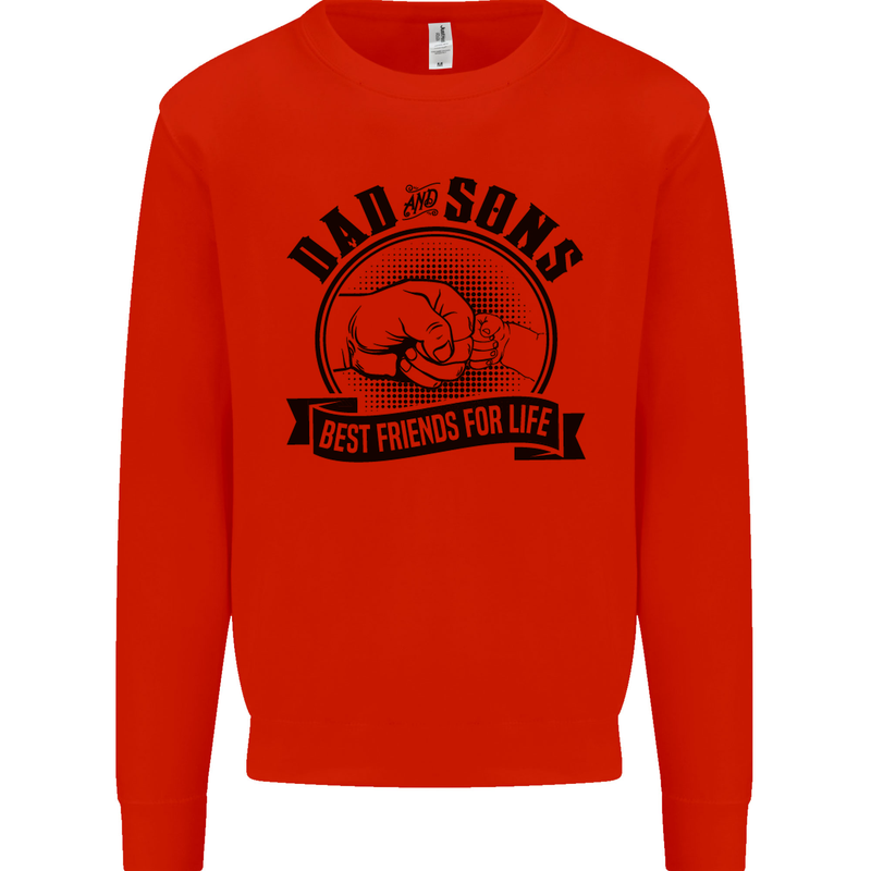Dad & Sons Best Friends Father's Day Mens Sweatshirt Jumper Bright Red