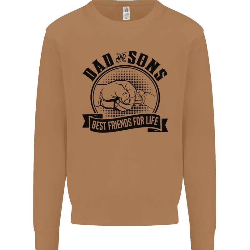 Dad & Sons Best Friends Father's Day Mens Sweatshirt Jumper Caramel Latte