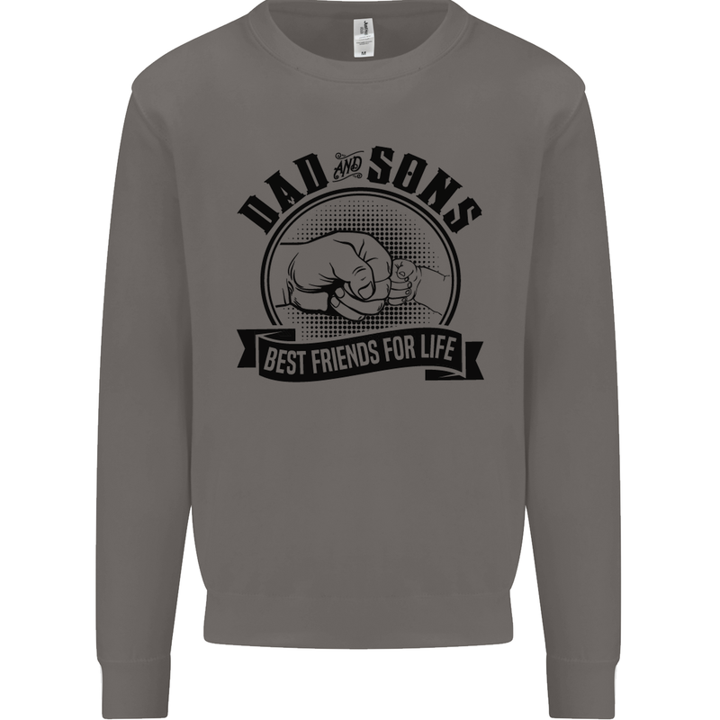 Dad & Sons Best Friends Father's Day Mens Sweatshirt Jumper Charcoal