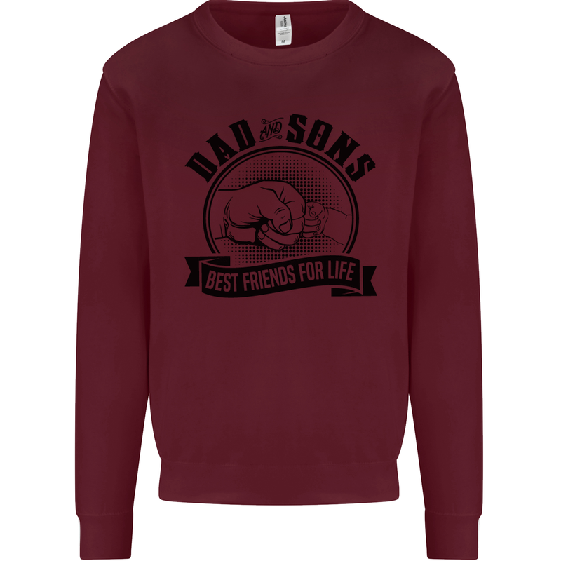 Dad & Sons Best Friends Father's Day Mens Sweatshirt Jumper Maroon