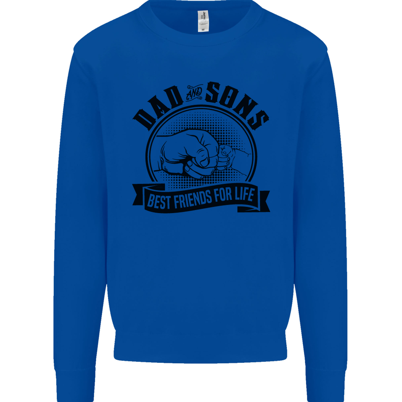 Dad & Sons Best Friends Father's Day Mens Sweatshirt Jumper Royal Blue