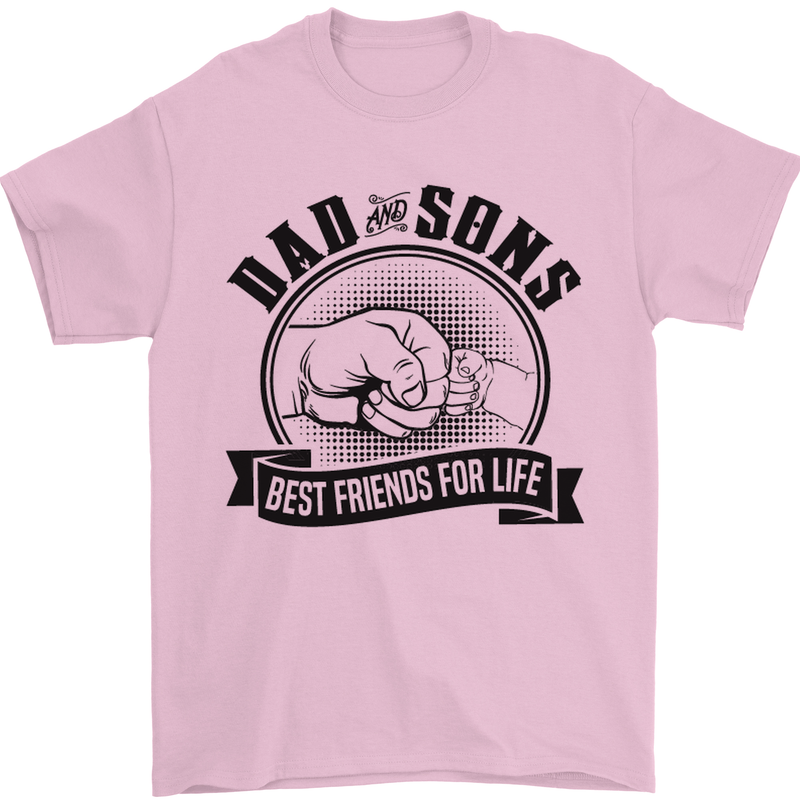 Dad & Sons Best Friends Father's Day Mens T-Shirt Cotton Gildan Light Pink