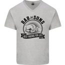 Dad & Sons Best Friends Father's Day Mens V-Neck Cotton T-Shirt Sports Grey
