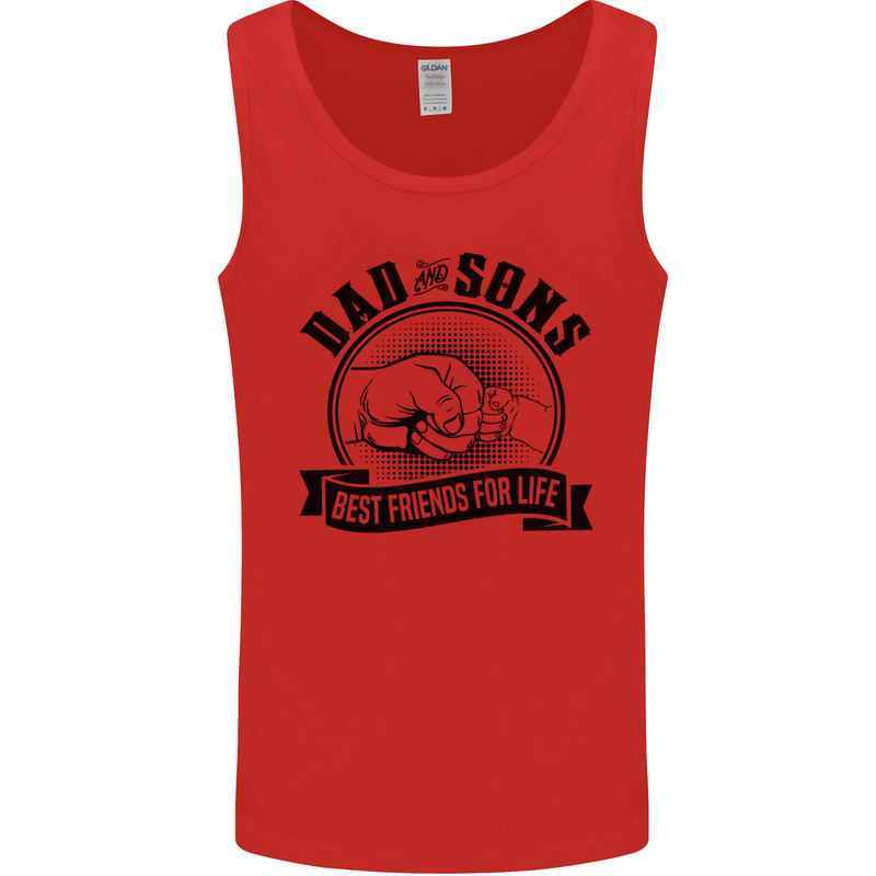 Dad & Sons Best Friends Father's Day Mens Vest Tank Top Red