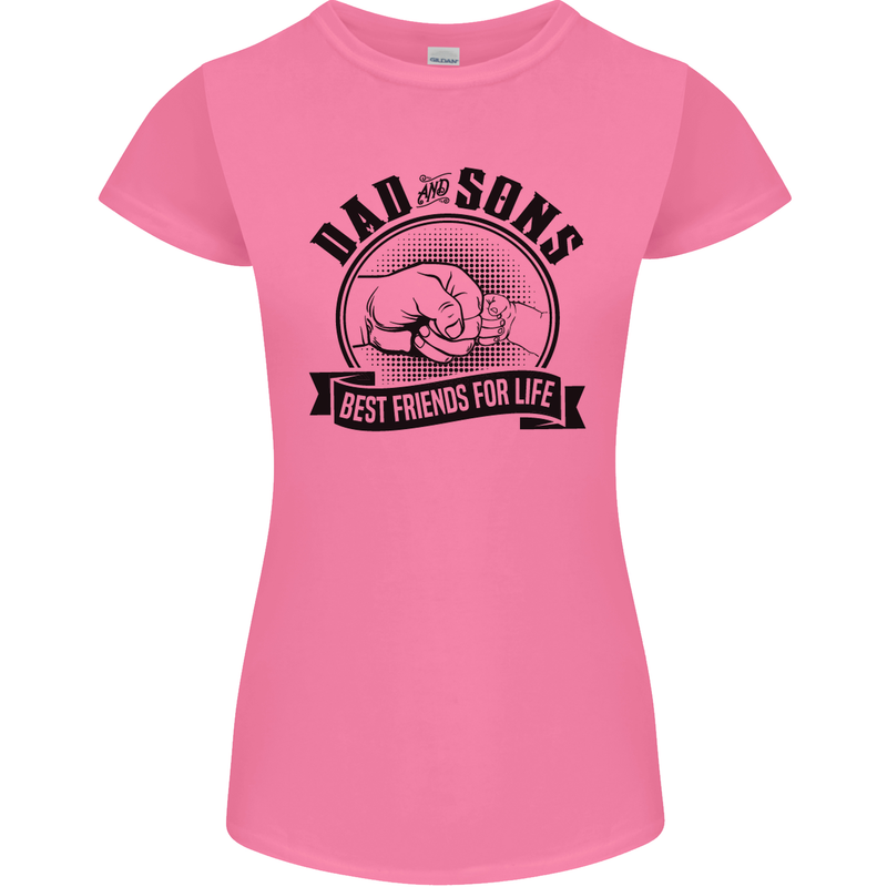 Dad & Sons Best Friends Father's Day Womens Petite Cut T-Shirt Azalea