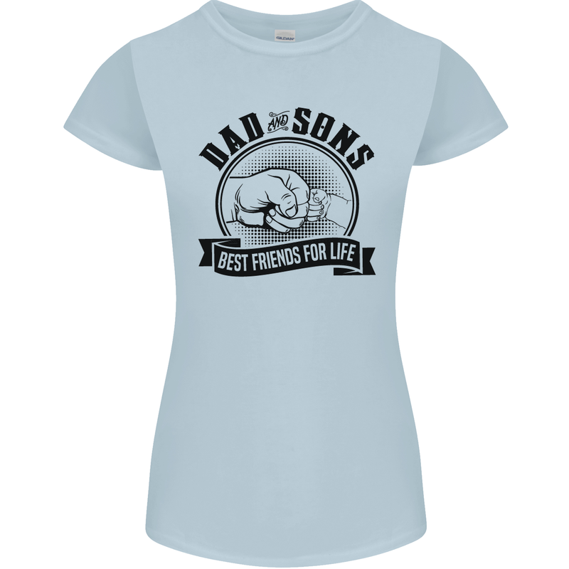 Dad & Sons Best Friends Father's Day Womens Petite Cut T-Shirt Light Blue