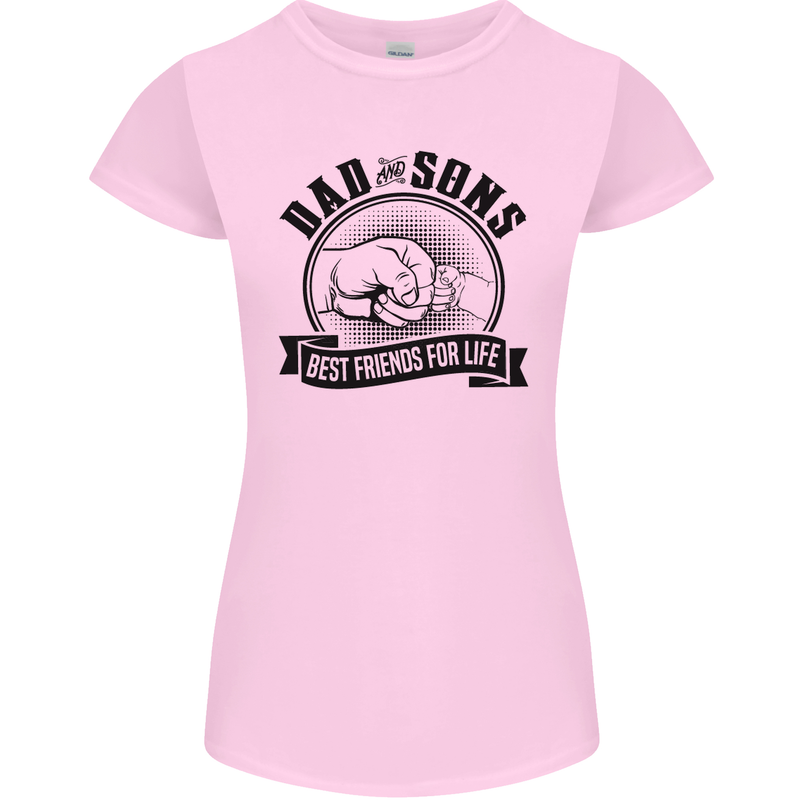 Dad & Sons Best Friends Father's Day Womens Petite Cut T-Shirt Light Pink