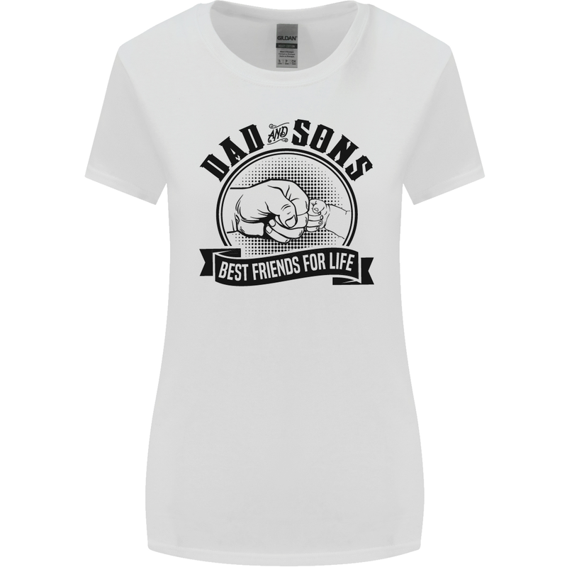 Dad & Sons Best Friends Father's Day Womens Wider Cut T-Shirt White