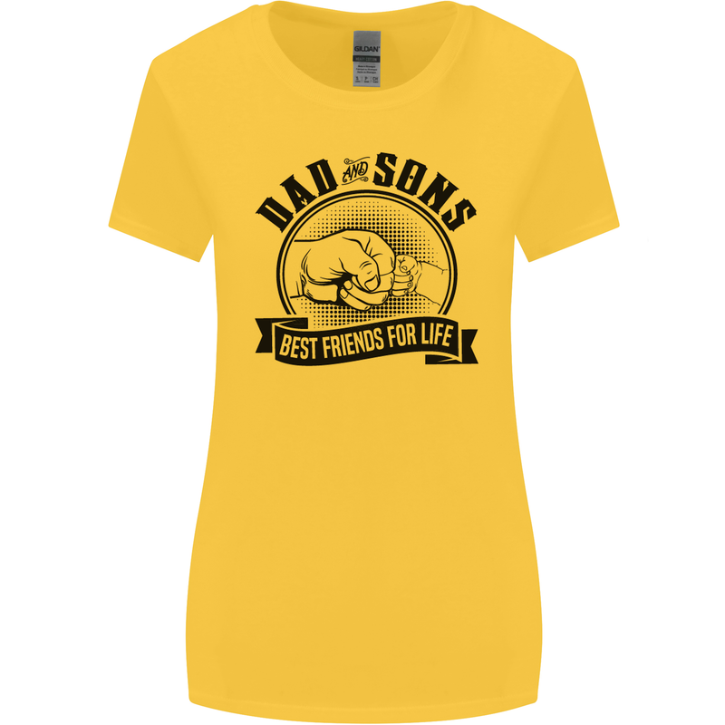 Dad & Sons Best Friends Father's Day Womens Wider Cut T-Shirt Yellow