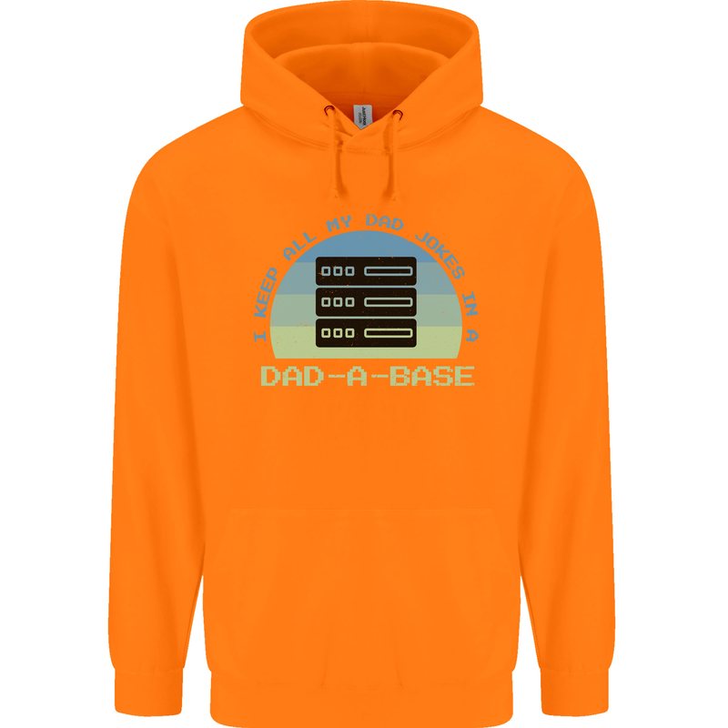 Dad a Base Funny Fathers Day Jokes Childrens Kids Hoodie Orange