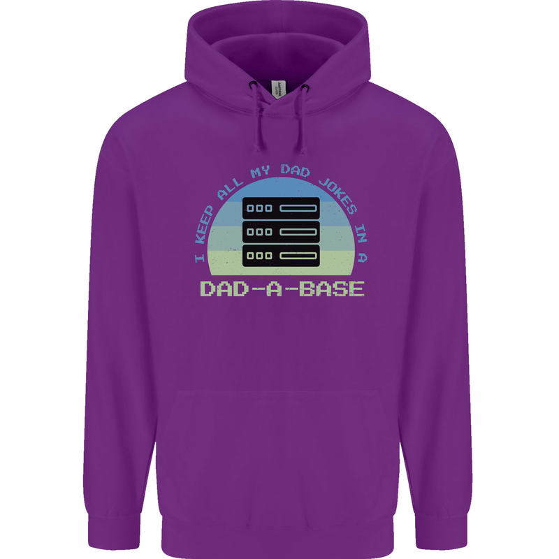 Dad a Base Funny Fathers Day Jokes Childrens Kids Hoodie Purple