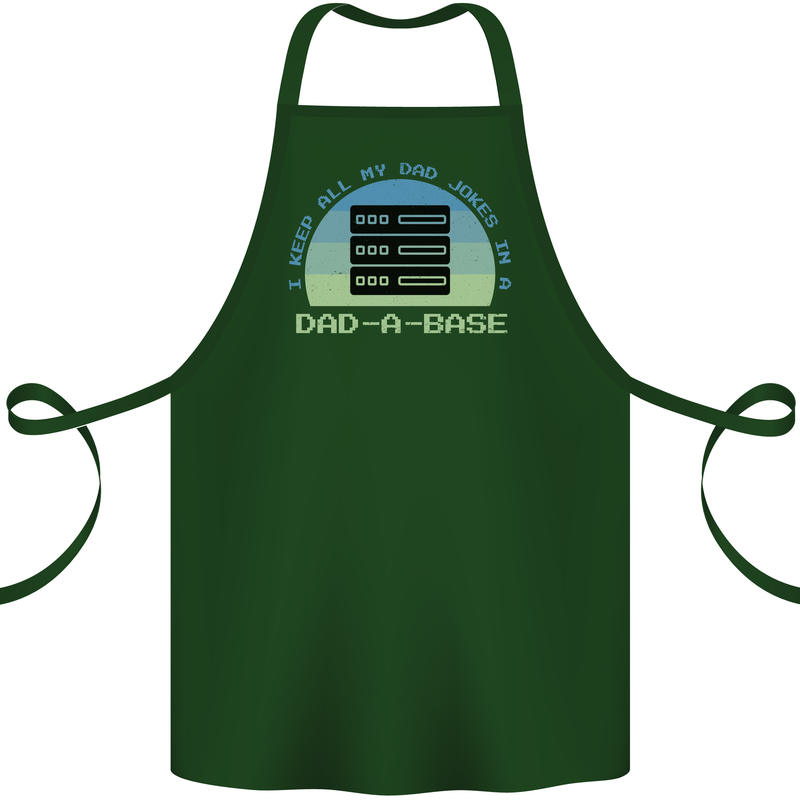 Dad a Base Funny Fathers Day Jokes Cotton Apron 100% Organic Forest Green