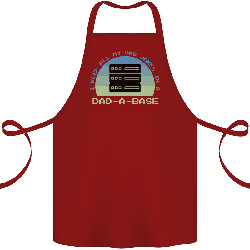 Dad a Base Funny Fathers Day Jokes Cotton Apron 100% Organic Maroon