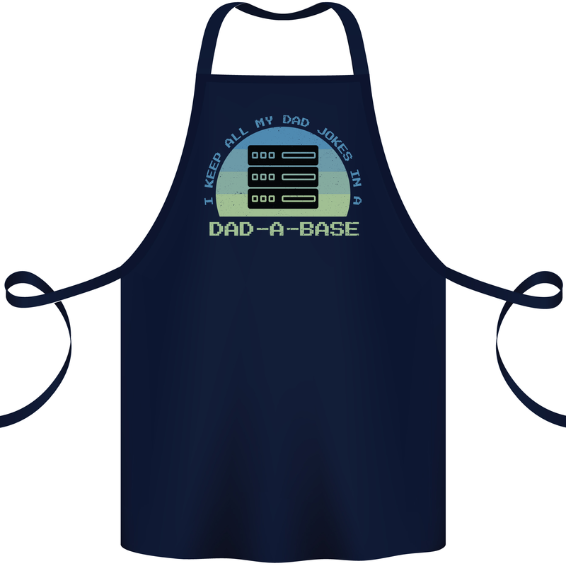 Dad a Base Funny Fathers Day Jokes Cotton Apron 100% Organic Navy Blue