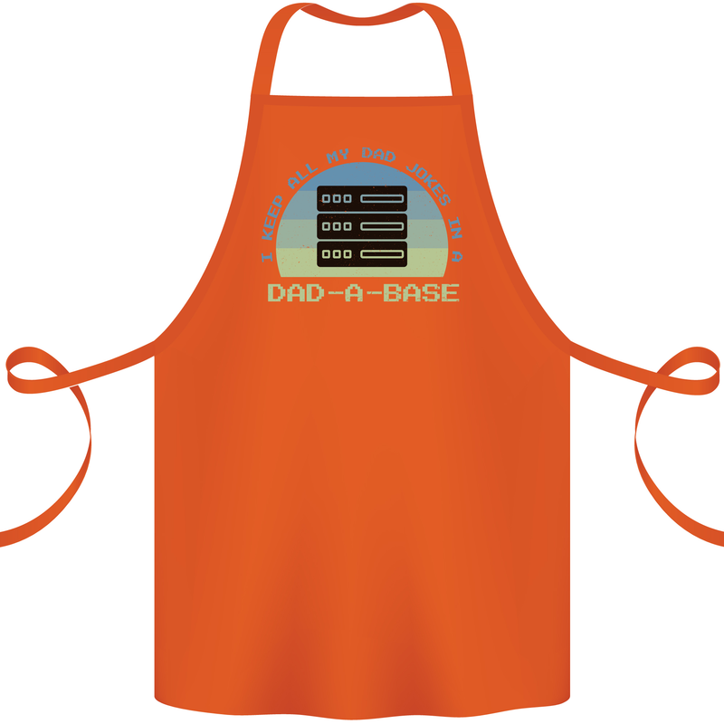 Dad a Base Funny Fathers Day Jokes Cotton Apron 100% Organic Orange