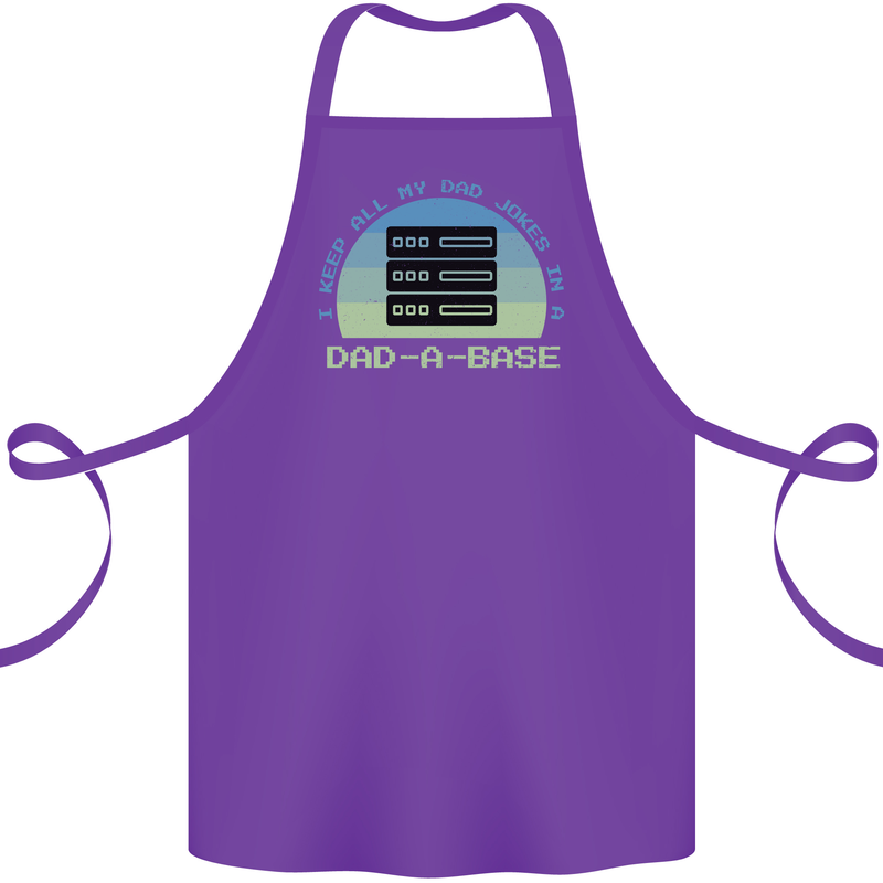 Dad a Base Funny Fathers Day Jokes Cotton Apron 100% Organic Purple