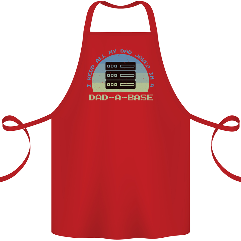 Dad a Base Funny Fathers Day Jokes Cotton Apron 100% Organic Red