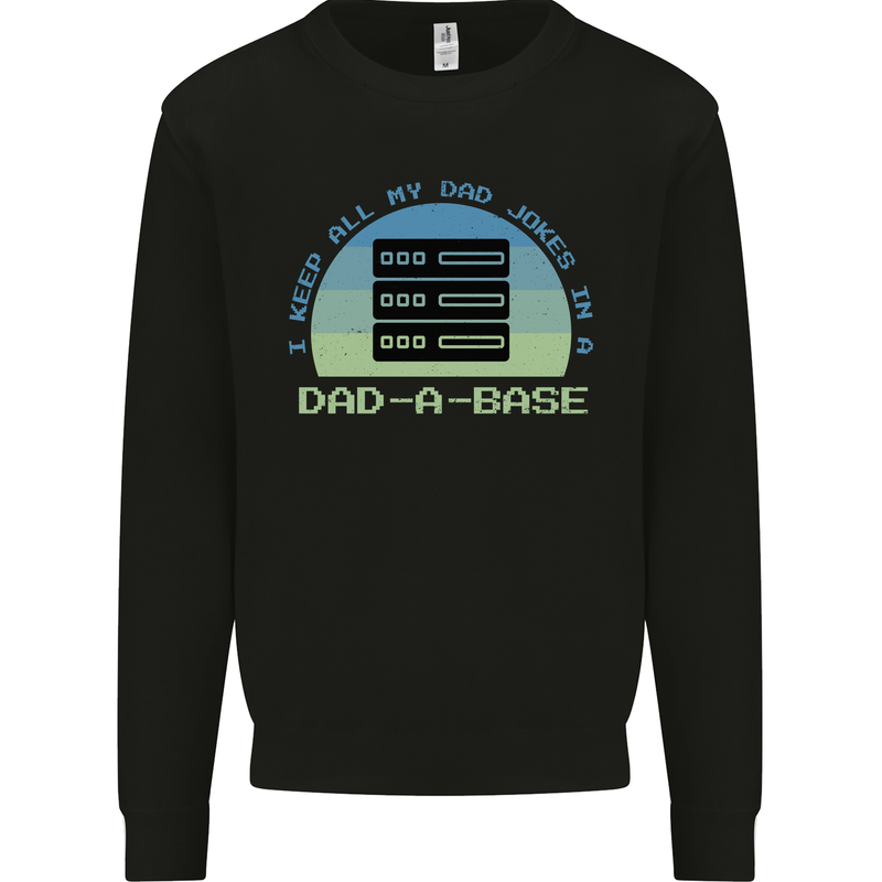 Dad a Base Funny Fathers Day Jokes Kids Sweatshirt Jumper Black