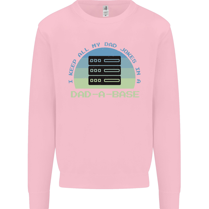 Dad a Base Funny Fathers Day Jokes Kids Sweatshirt Jumper Light Pink