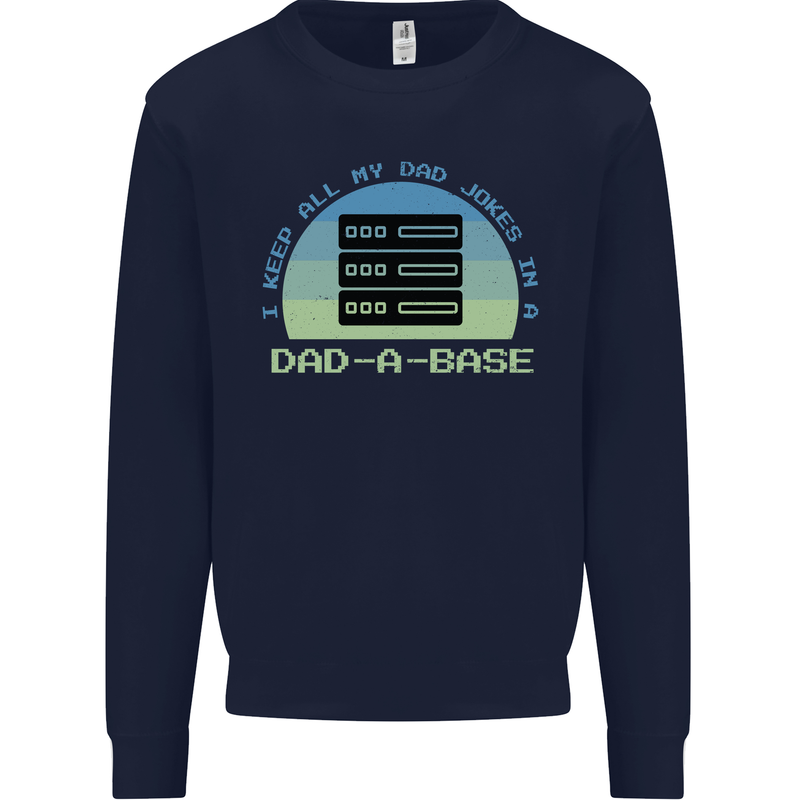 Dad a Base Funny Fathers Day Jokes Kids Sweatshirt Jumper Navy Blue