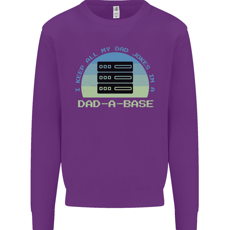 Dad a Base Funny Fathers Day Jokes Kids Sweatshirt Jumper Purple