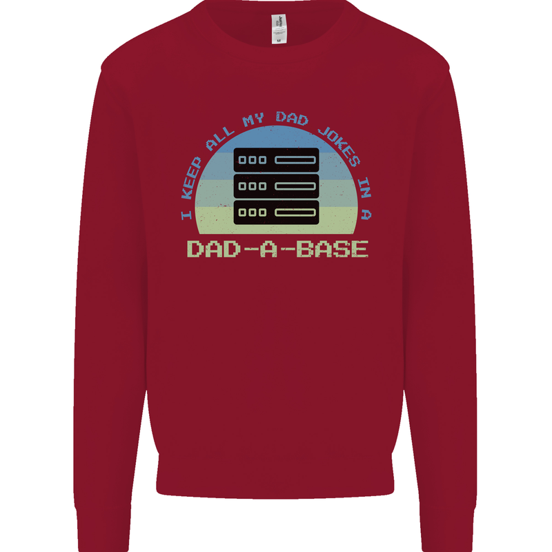 Dad a Base Funny Fathers Day Jokes Kids Sweatshirt Jumper Red