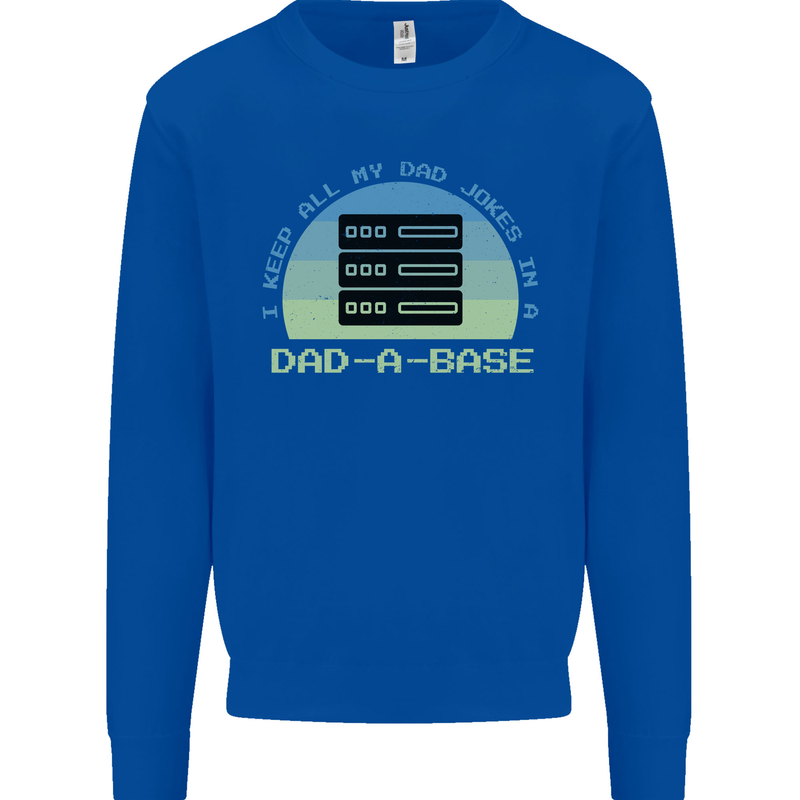 Dad a Base Funny Fathers Day Jokes Kids Sweatshirt Jumper Royal Blue