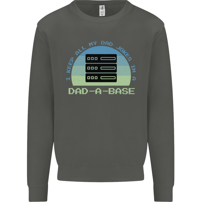 Dad a Base Funny Fathers Day Jokes Kids Sweatshirt Jumper Storm Grey