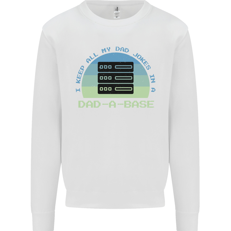 Dad a Base Funny Fathers Day Jokes Kids Sweatshirt Jumper White