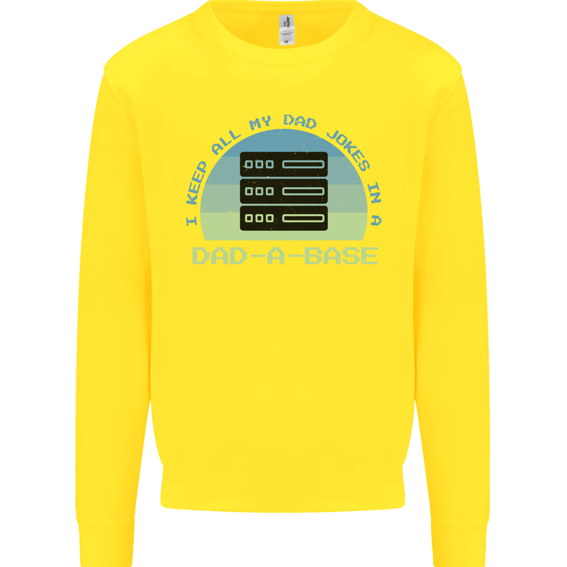 Dad a Base Funny Fathers Day Jokes Kids Sweatshirt Jumper Yellow