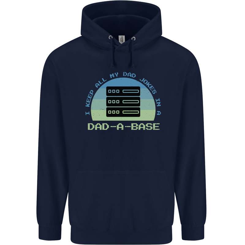 Dad a Base Funny Fathers Day Jokes Mens 80% Cotton Hoodie Navy Blue